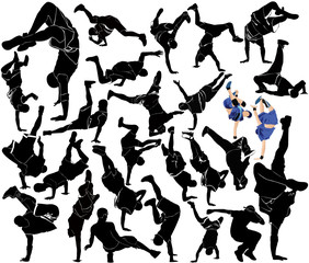 collection breakdance silhouette break dance