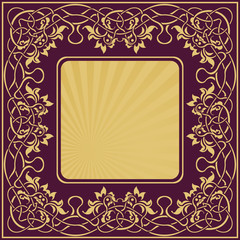 gold frame with floral ornamental