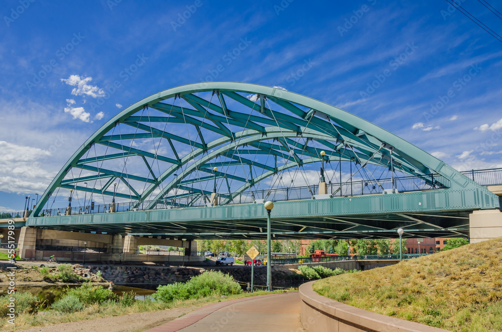 Wall mural Iron Bridge against Blue Sky in Denver