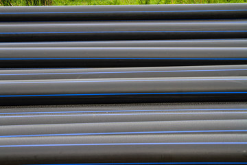 HDPE pipe for water supply at construction site