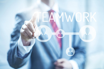 Team work concept selecting and pointing