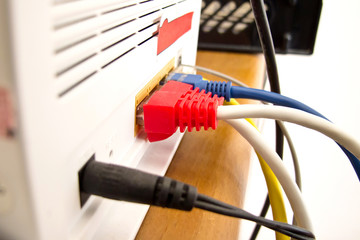 Network cable connect to a router