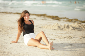 Fototapeta na wymiar Stock image of a teenager in Miami Beach