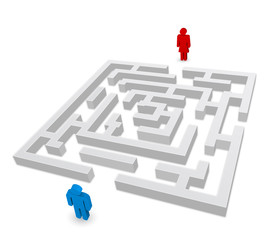 maze - labyrinth person man and woman 3d icon