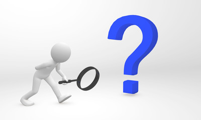 3d human detect and get information from a question mark