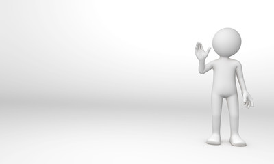 3d human say hello