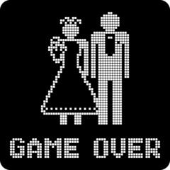 Funny wedding symbol - Game Over