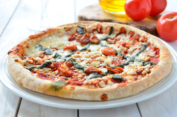 Tomato and Pesto Pizza