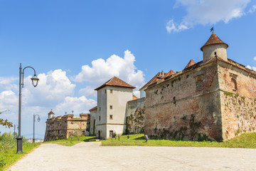 Fototapeta na wymiar Citadel of Brasov on top of Stronghold Hill, Brasov, Romania.