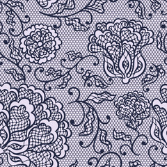 Old lace background, ornamental flowers. Vector texture.