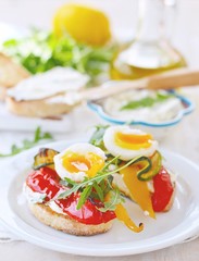 bruschetta with grilled  vegetables