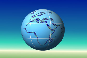 Naklejka premium out line blank world globe