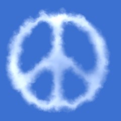 Peace symbol. Cloud shape.