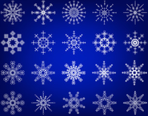 Fototapeta na wymiar Snowflake Vector Set