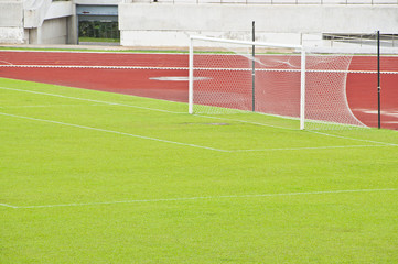 Fototapeta premium Soccer field in public national stadium.