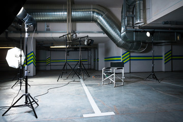 Obraz premium studio in the parking lot