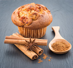 Delicious apple muffins with cinnamon
