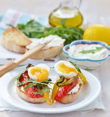 bruschetta with grilled  vegetables