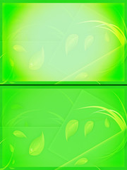Green conceptual backgrounds with leaves and grass