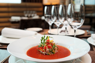 Soup on table