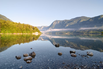 Beautiful morning at Lake Bohinj, Julian Alps, Slovenia