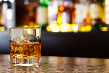 Glass of scotch whiskey
