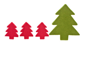 red and green christmas tree sign for holiday.