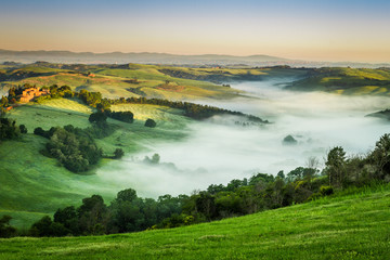 Foggy Valley in the morning, Tuscany