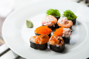 Sushi On White Dish