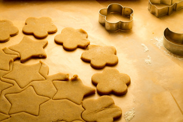 Cutting of Christmas cookies