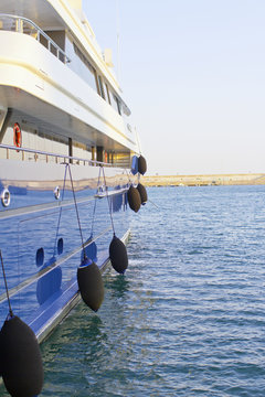Yacht moored color image