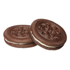 Oreo. Chocolate cookies with cream filling isolated
