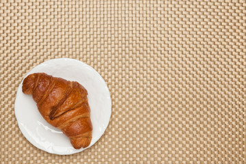 croissant on the table cloth