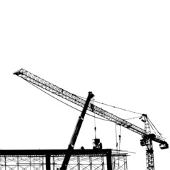 Cranes silhouette vector