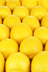 Ripe lemons close-up