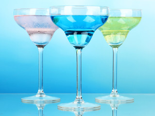 Cocktails on bright background