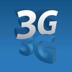 3G 3d on blue background