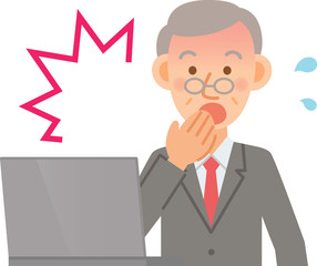 ビジネスマン　シニア　PC