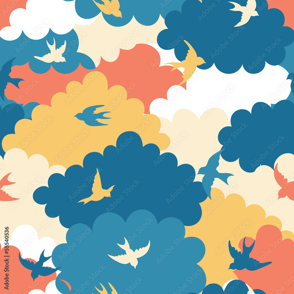 Aufkleber clouds seamless pattern