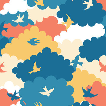 Fototapeta Clouds seamless pattern