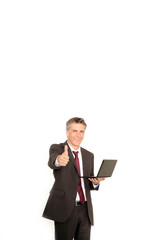 Geschäftsmann mit Laptop