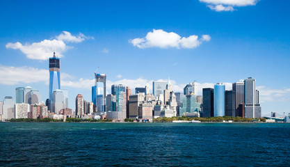 Fototapeta na wymiar The New York City Downtown w the Freedom tower