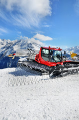 Snow Groomer in Alps