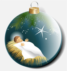 Christmas ball with baby Jesus
