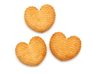heart shaped cookies isolated on white