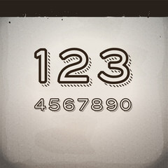 Vector Stylish Retro Numbers