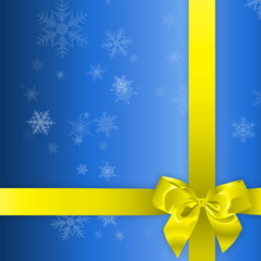 blue gift, yellow ribbon