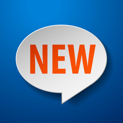 New 3d Speech Bubble on Blue background