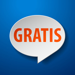 Gratis 3d Speech Bubble on Blue background
