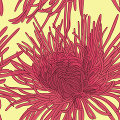 Abstract floral background. Card with golden-daisy 